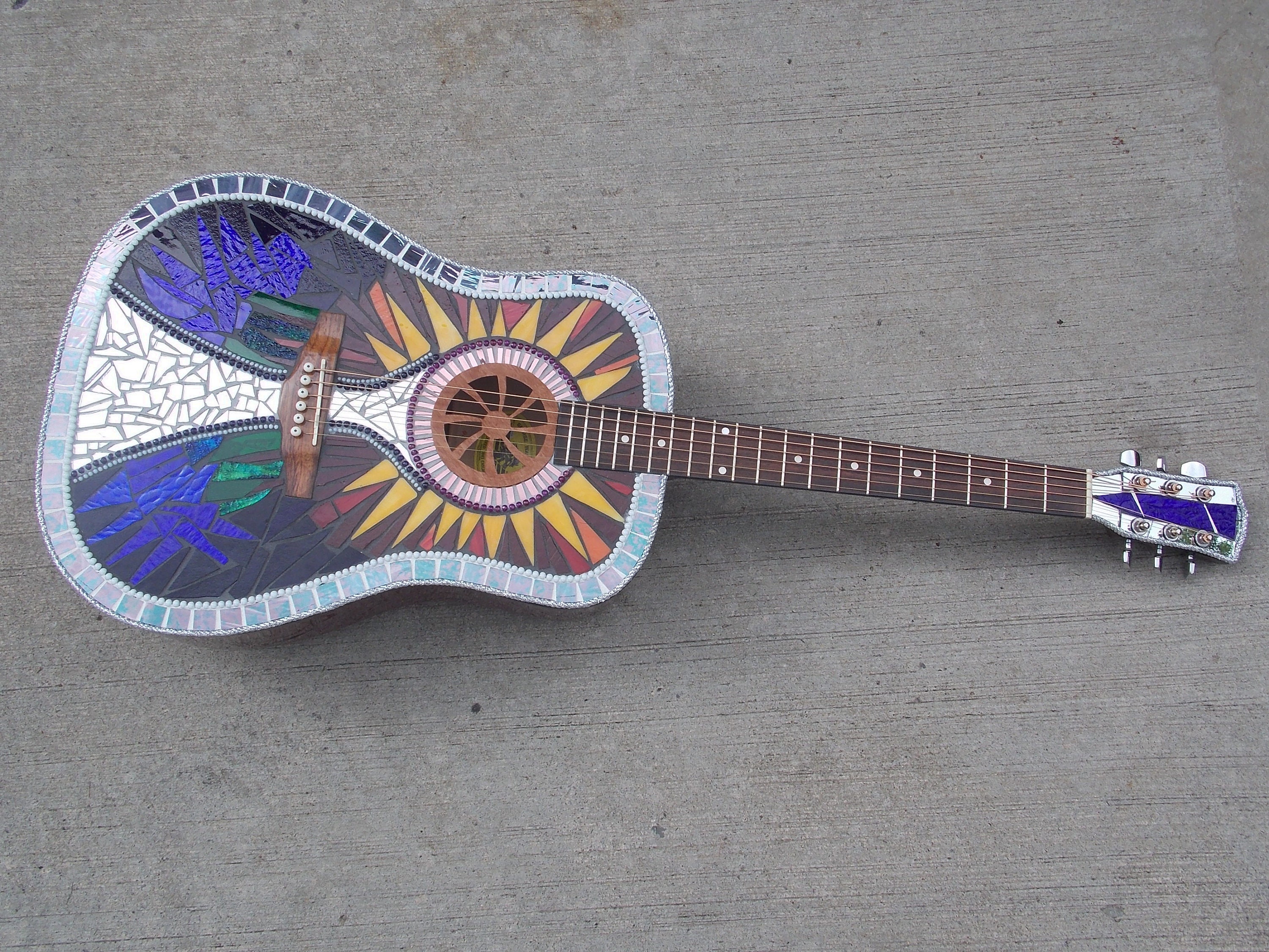 FIREBALL MOSAIC GUITAR - Etsy