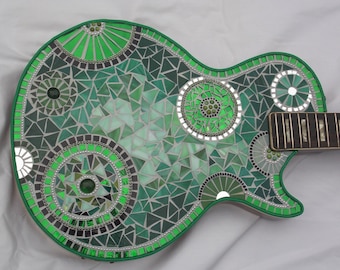 Mosaic Guitar  Rock and Roll, Shabby Chic, Vintage Floral
