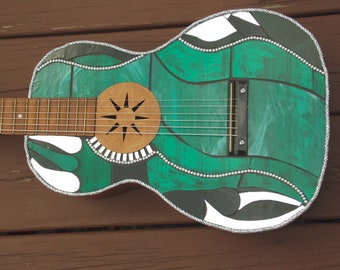 Mosaic Guitar  Rock and Roll, Shabby Chic, Vintage Floral