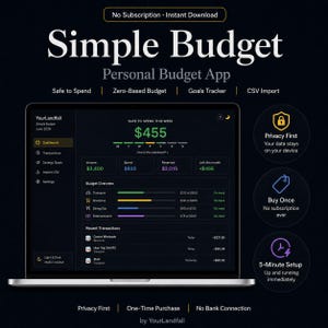 Personal Budget App | Zero Based Budget, Expense Tracker (HTML Download)