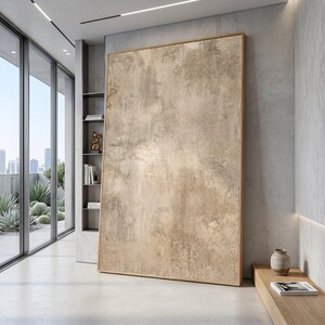 Neutral Beige Abstract Canvas, Modern Minimalist Wall Art, Soft Earth Tone Decoration, Subtle Artistic Canvas Print, Contemporary Home