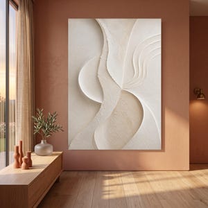 Abstract Beige Wall Art | Minimalist Japandi Decor | Modern Neutral Artwork