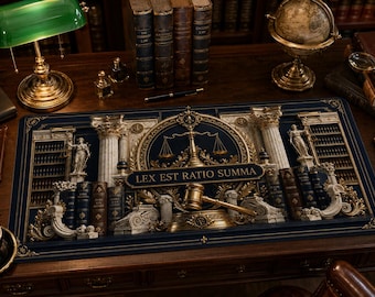 Große Bibliothek Schreibtischmatte | "Schreibblock ""Dark Mahagony"" (40x80cm)"