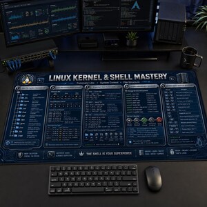 Linuxカーネル＆シェルマスターデスクマット、システム管理者向けBash/Zshコマンド（16x32インチ） 画像 9