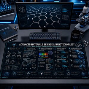Advanced Materials Science & Nanotechnology Desk Mat | STEM Study Reference