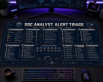 SOCアナリストアラートトリアージデスクマット | サイバーセキュリティリファレンスパッド