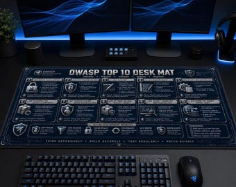 Alfombrilla de escritorio OWASP Top 10 / Bloc de referencia para desarrolladores de seguridad web / Regalo para ingenieros de ciberseguridad