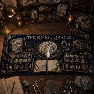 Fossil Oracle Skrivbordsmatta | Vintage fossilillustration, paleontologisk studieyta