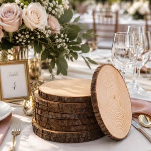 Set of Wood Slices for Centerpieces, Rustic Wedding Centerpieces, Wooden Table Decor, Party Centerpiece Set, Natural Wood Slices