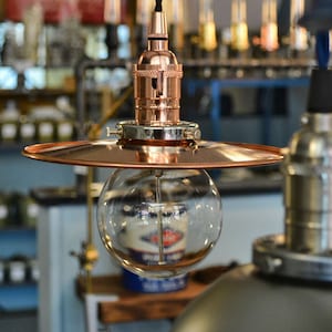 Copper Industrial Shade Pendant Light  - Minimalist Light - Industrial Hanging Light - Copper Lamp - Kitchen Light - Bar Light - Steampunk