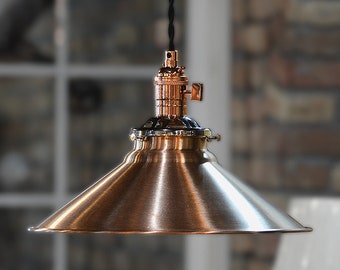 Pendant Lighting- Pendant Light - Ceiling Light - Thomasville Pendant - Kitchen Island - Industrial Hanging Light - Kitchen Light - Copper