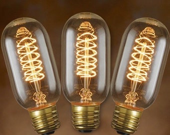 3-Pack Edison Bulbs for Edison Lamp - Tubular Vintage Spiral Filament 40-watt - T14