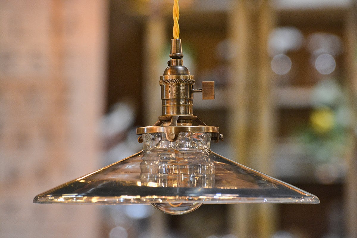 Glass Shade Pendant Light - 12" - Kitchen Island Light - Industrial Hanging Light - Lamp - Industrial Pendant Light - Bar Light