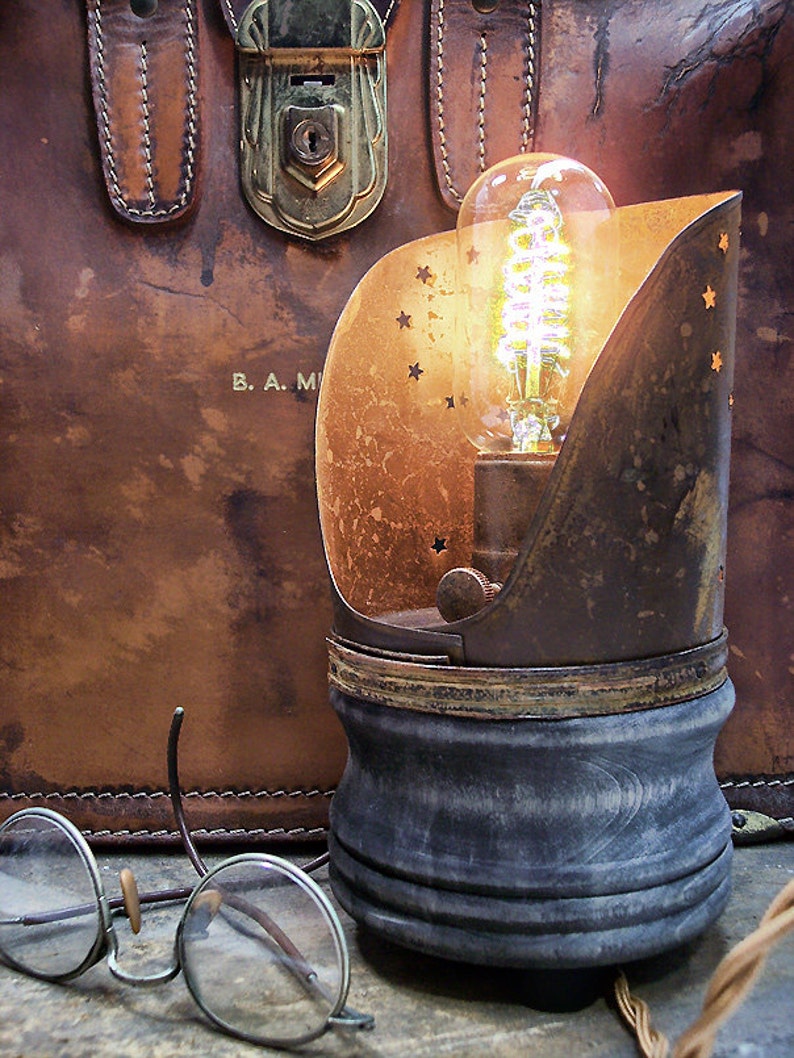Primitive Country Light End Table Light Steampunk Light | Etsy