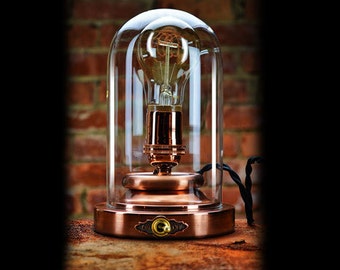 Steampunk Lamp - Edison Light - Copper Dome Light - Exceptional Quality - Custom Design -