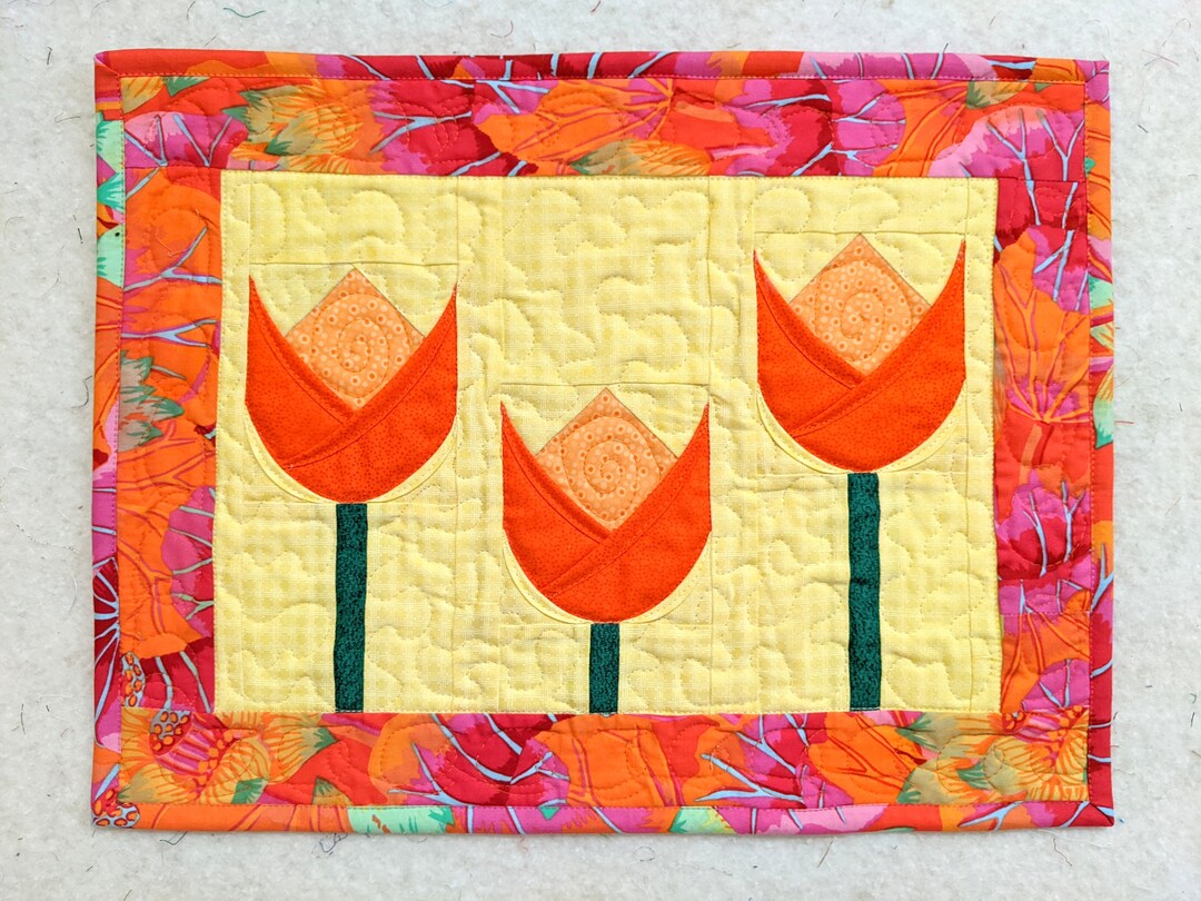 Tulips Quilted Placemats PDF Pattern Etsy