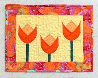 Tulips Quilted Placemats PDF Pattern