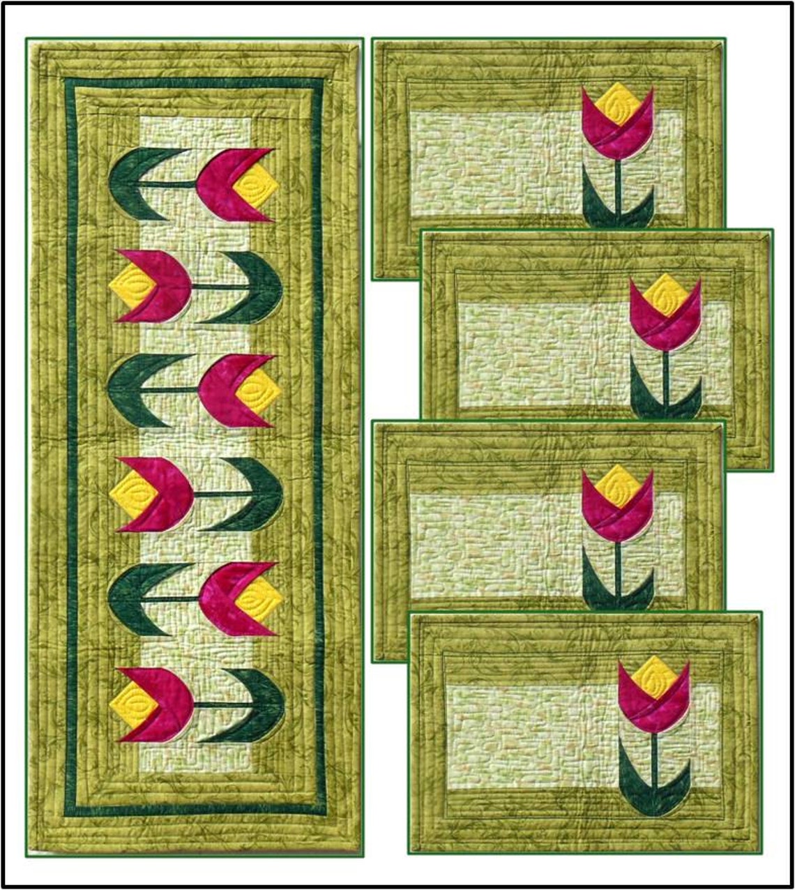 Spring Tulips Table Runner & Placemats PDF Quilt Pattern Etsy