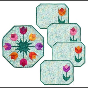 Spring Tulips Table Topper & Placemats PDF Quilt Pattern