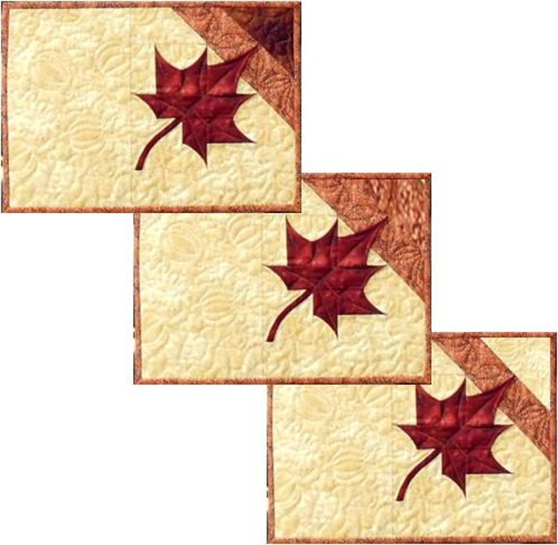 Falling Leaves Table Runner & Placemats PDF Quilt Pattern - Etsy