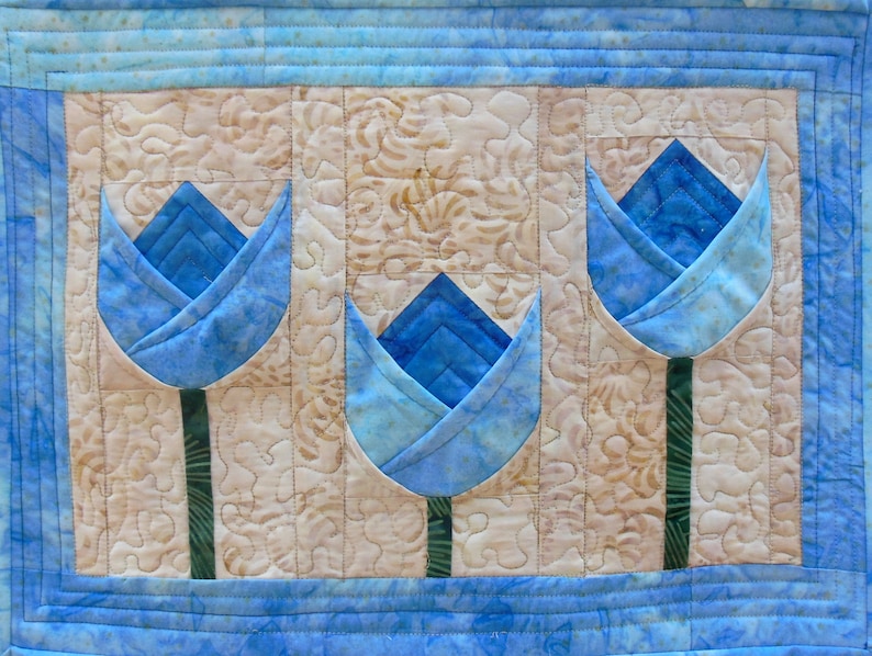 Tulips Quilted Placemats PDF Pattern Etsy