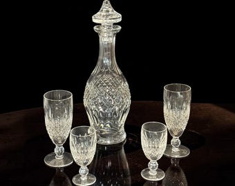 Vintage Waterford Crystal Colleen-barset | Ierse loodkristallen karaf, glazen