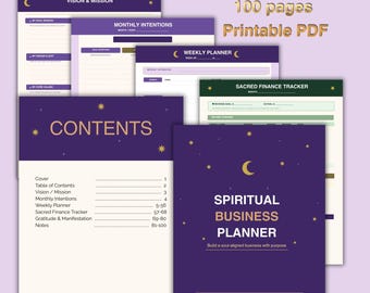 Spiritual Business Planner | Finance Tracker, Manifestation Journal (PDF Download)
