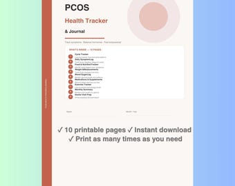 PCOS Journal Printable | Symptom, Cycle & Food Log | Hormone Tracker | Women's Health PDF | Instant Download
