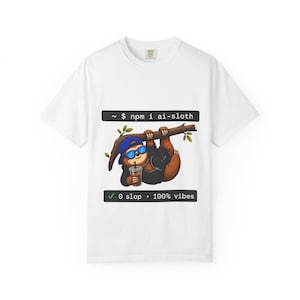 T-shirt drôle de café glacé par paresseux d'IA | Toutes les IA ne sont pas des slops | t-shirt technique drôle | Cadeau pour les programmeurs | T-shirt graphique | Chemise Humour AI