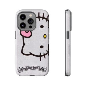 Hello Kitty x Chrome Herzen Handyhülle | Robuste iPhone Hülle, Chrome Hearts Style Bild 9