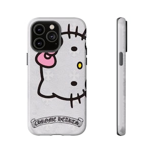 Hello Kitty x Chrome Herzen Handyhülle | Robuste iPhone Hülle, Chrome Hearts Style Bild 17