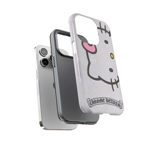 Hello Kitty x Chrome Herzen Handyhülle | Robuste iPhone Hülle, Chrome Hearts Style Bild 11