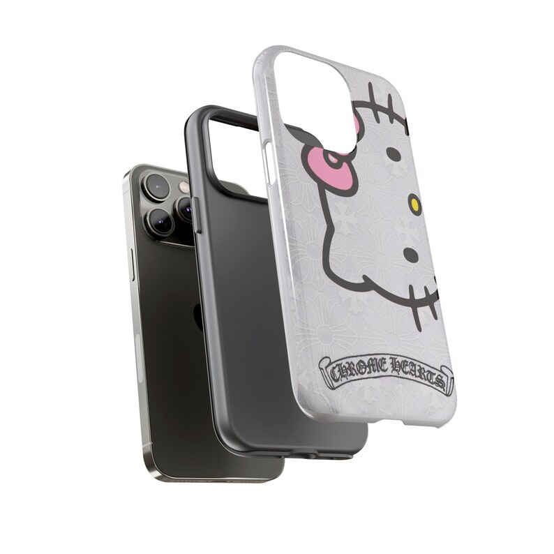 Hello Kitty x Chrome Herzen Handyhülle | Robuste iPhone Hülle, Chrome Hearts Style Bild 19