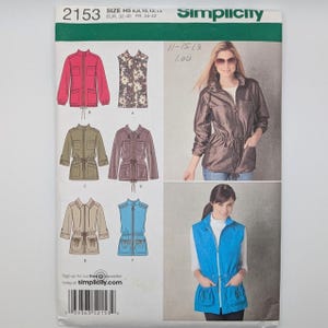 Uncut Misses Anorak Jacket Sewing Pattern Size 6-14 Simplicity 2153 Flannel