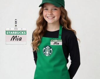 Starbucks inspired kids apron set