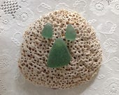 Sea Beach Glass Genuine Surf-tumbled Bright Teal Pendant Earring set Jewelry-quality flawless nicely shaped Ready for Jewelry Making