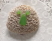 Sea Beach Glass Genuine Surf-tumbled Lime Green Pendant Earring set Jewelry-quality flawless nicely shaped Ready for Jewelry Making