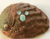 Sea Beach Glass Genuine Surf-tumbled Bright Aqua Pendant Earring set JQ flawless nicely shaped Ready for Jewelry Making