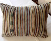 Handmade handcrafted accent pillow with genuine surf-tumbled sea beach glass buttons