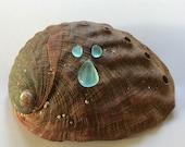 Sea Beach Glass Genuine Surf-tumbled Deep Aqua Pendant Earring set Jewelry-quality flawless nicely shaped Ready for Jewelry Making