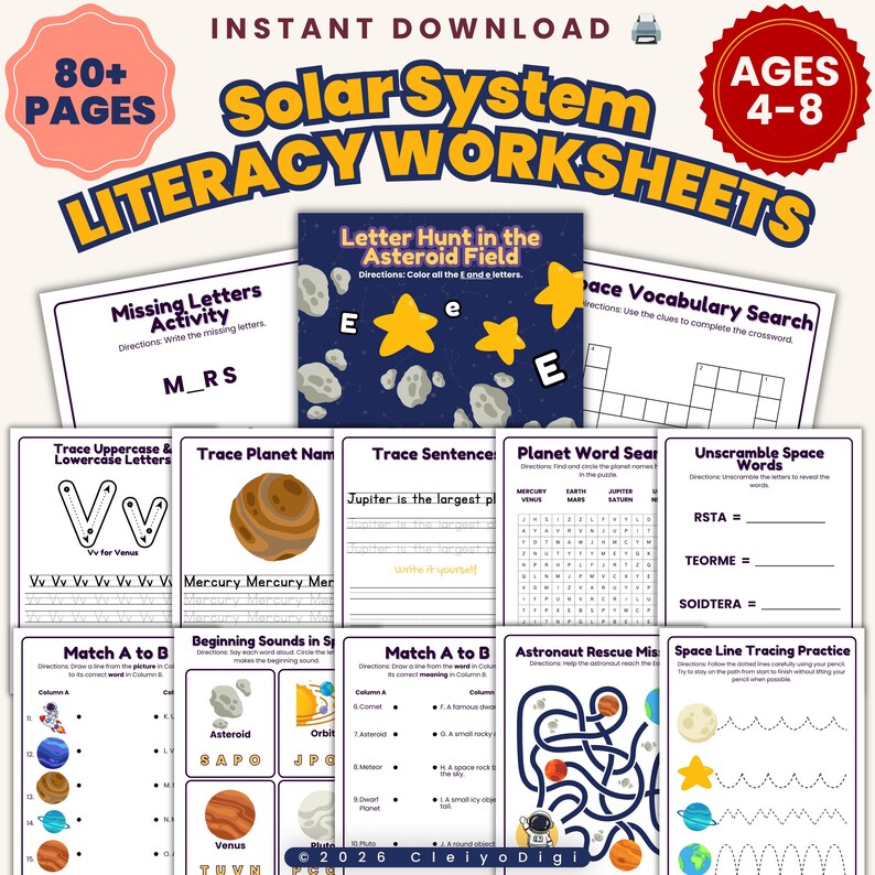 Quiet Time Activity for Preschool Kindergarten Busy Book Space Theme ...