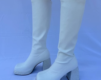 Custom Bedazzled GoGo Boots - Sabrina Carpenter Inspired Concert Boots