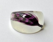 Real Feather Resin Ring. Resin Jewelry. Real Feather Jewelry. Limited Edition. Purple. Size 17 mm 7 USA.