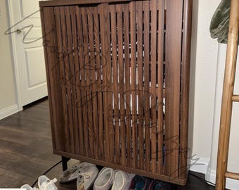 Modern Farmhouse Shoe Cabinet: 6-Tier Entryway Storage Rack, Shutter Doors