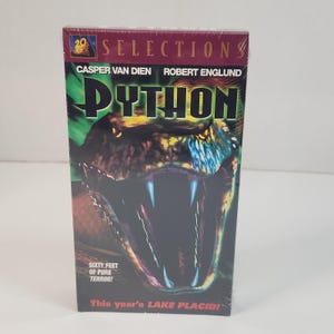 Python VHS 2001 Casper Van Dien Robert Englund Sellado Terror Marcas de agua