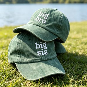 Custom Big Bro & Big Sister Hat,Personalized Embroidered Family Cap,Sibling Announcement Hat,First Father's Day Gift,Custom Parent Child Hat