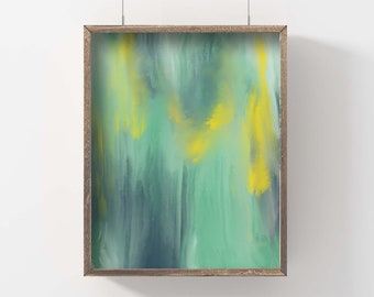 Green, Blue, and Yellow Paiting - Print