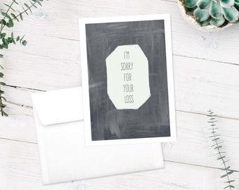 Printable Sorry For Your Loss 2 Weeks Notice Card Etsy