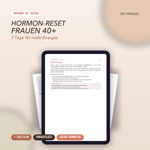 Hormon-Reset Plan Frauen 40+ | 7-Tage-Ernährungsplan + Einkaufsliste & Tracker | Druckbar PDF Deutsch