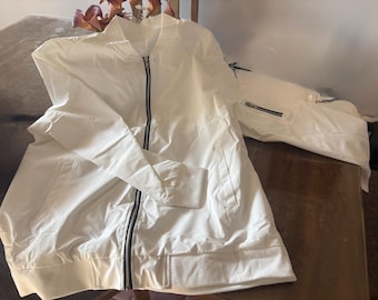 White Jacket, Iyabo, XXL Size, Zip-Front Design for Autumn or Spring